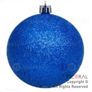 BOLA DE NAVIDAD 15 CM GLITTER AZUL x 1
